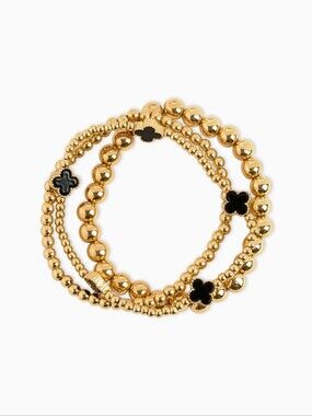 Sessori Clover Stretch Bead Bracelets, Set of 3 NWT